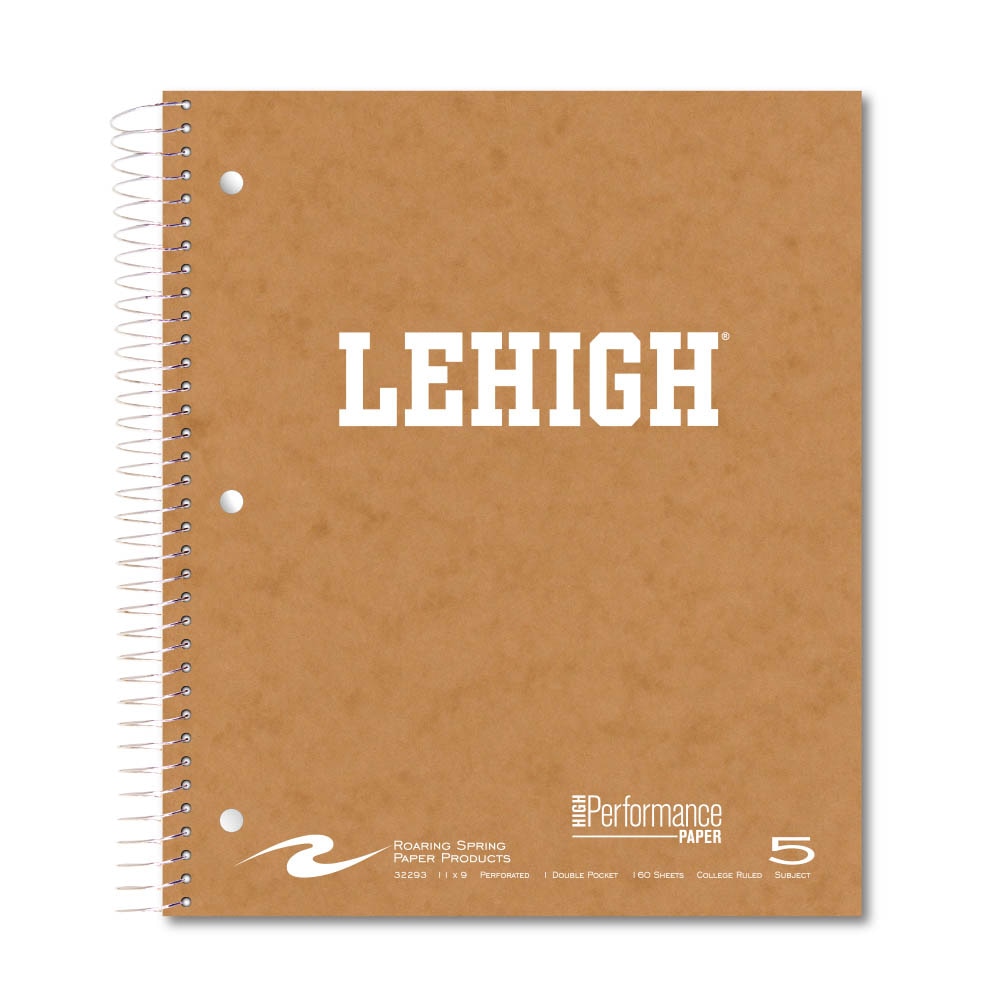 Roaring Premium 5 Subject Notebook, 8.5x11 College Ruled 20lb Paper, Pressboard Foil Cover